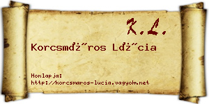 Korcsmáros Lúcia névjegykártya